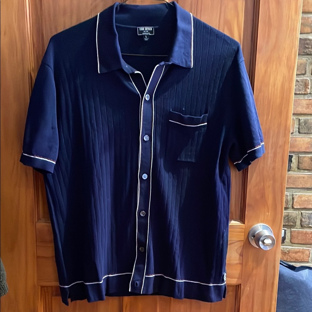 Tommy Bahama Navy Blue Button-Up Shirt